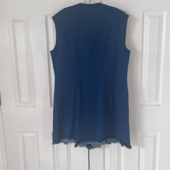 Ali & Jay Jeans Dress with Fringe bottom Snap Buttons L - Picture 5 of 7